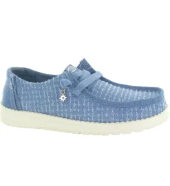 baskets et sneakers - Confort - femme - Toile - Bleu - Hey dude