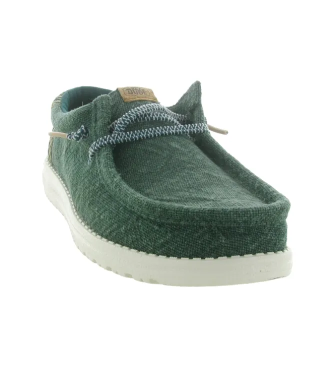baskets et sneakers - Confort - homme - Toile - Kaki - Hey dude