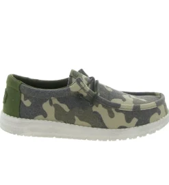 baskets et sneakers - Confort - homme - Toile - Kaki - Hey dude