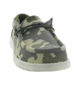 baskets et sneakers - Confort - homme - Toile - Kaki - Hey dude
