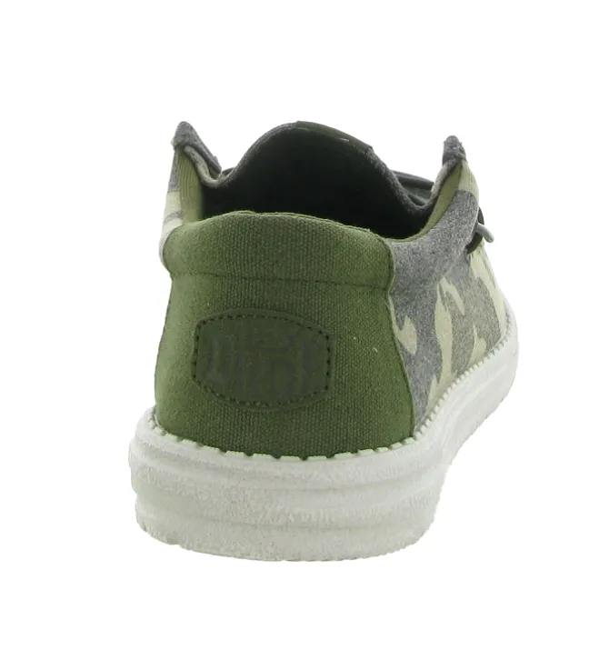 baskets et sneakers - Confort - homme - Toile - Kaki - Hey dude
