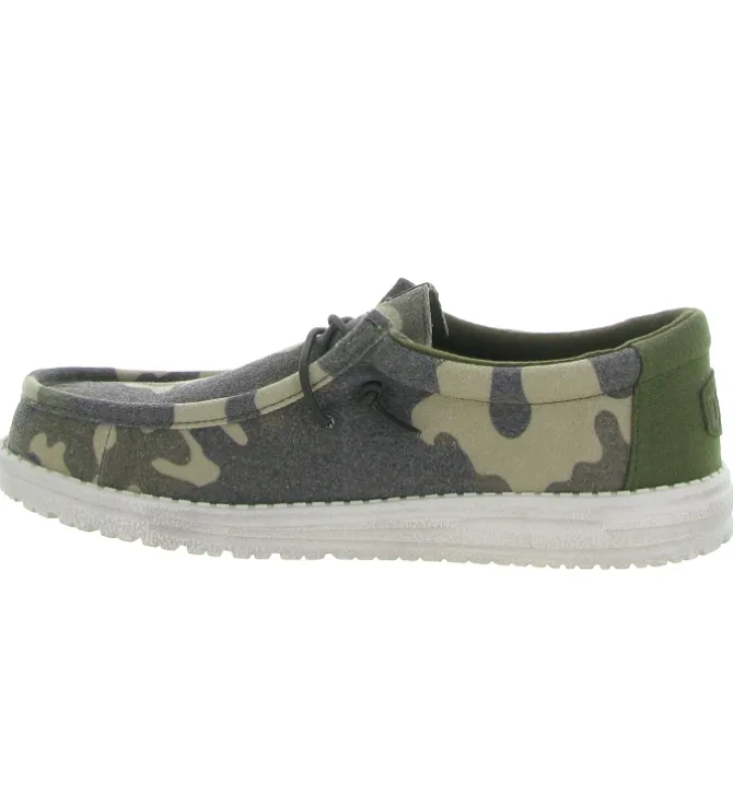 baskets et sneakers - Confort - homme - Toile - Kaki - Hey dude