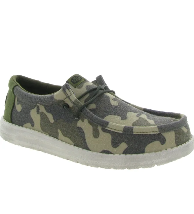 baskets et sneakers - Confort - homme - Toile - Kaki - Hey dude