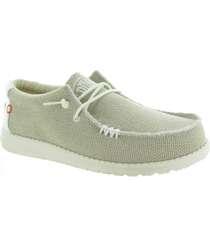 baskets et sneakers - Confort - homme - Toile - Beige - Hey dude