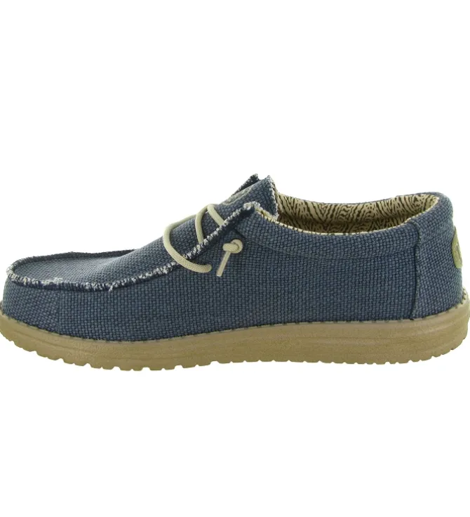 baskets et sneakers - Confort - homme - Toile - Bleu jean - Hey dude