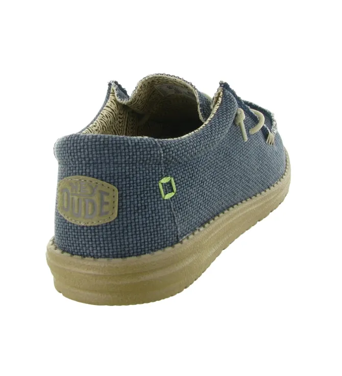 baskets et sneakers - Confort - homme - Toile - Bleu jean - Hey dude