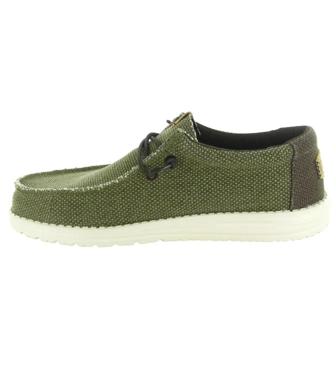 baskets et sneakers - Confort - homme - Toile - Vert - Hey dude