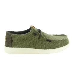 baskets et sneakers - Confort - homme - Toile - Vert - Hey dude