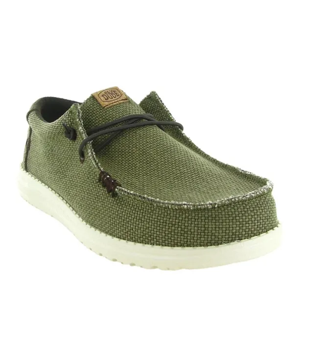 baskets et sneakers - Confort - homme - Toile - Vert - Hey dude