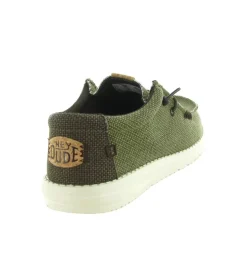 baskets et sneakers - Confort - homme - Toile - Vert - Hey dude