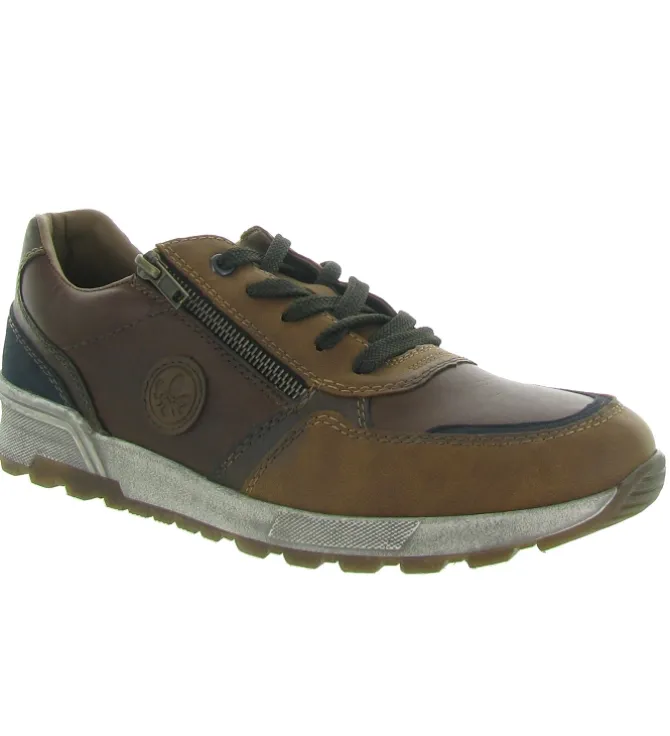 baskets et sneakers - Confort - homme - Cuir - Marron - Rieker