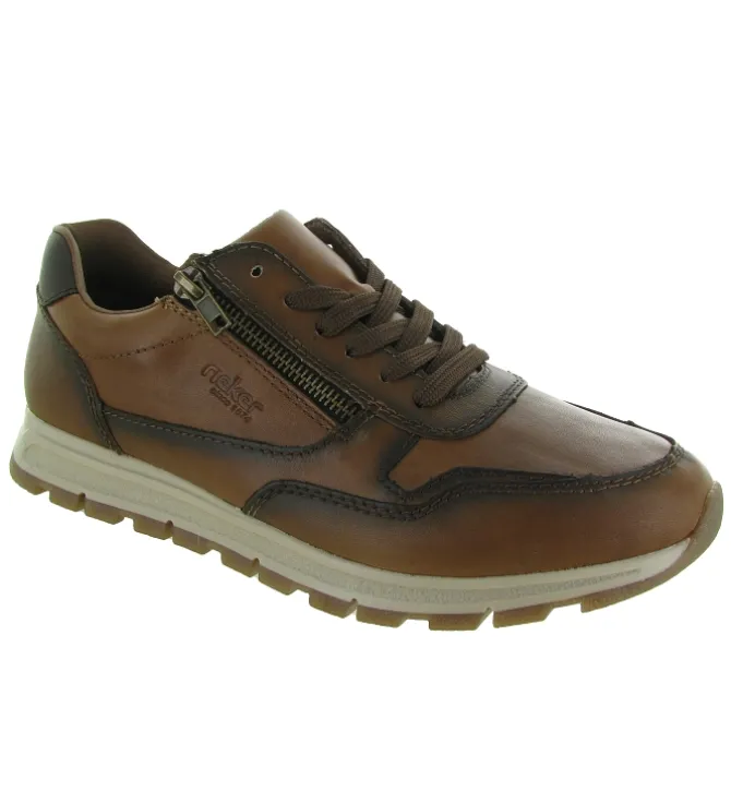 baskets et sneakers - Confort - homme - Cuir - Marron - Rieker