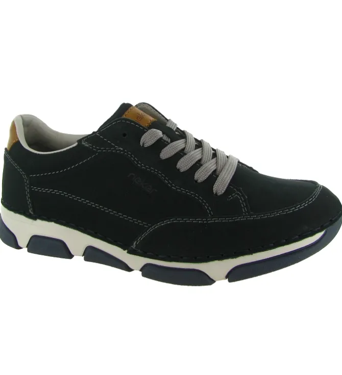 baskets et sneakers - Confort - homme - Cuir - Bleu Marine - Rieker