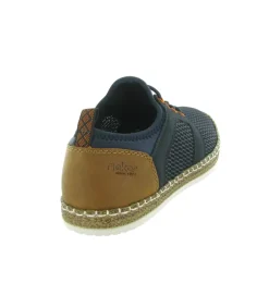baskets et sneakers - Confort - homme - Toile - Bleu Marine - Rieker