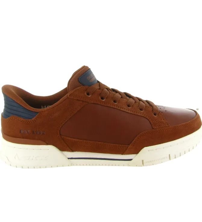 baskets et sneakers - Confort - homme - Cuir - Marron - Skechers footwear