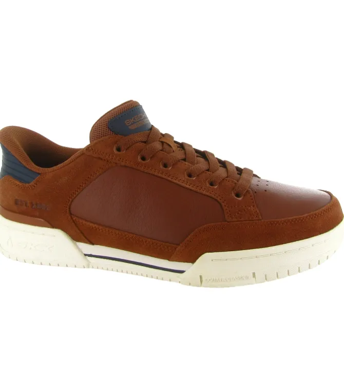 baskets et sneakers - Confort - homme - Cuir - Marron - Skechers footwear