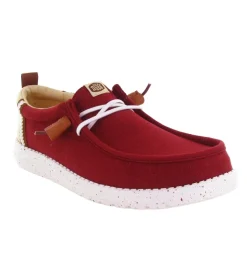 baskets et sneakers - Confort - homme - Toile - Rouge - Hey dude
