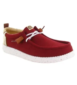 baskets et sneakers - Confort - homme - Toile - Rouge - Hey dude