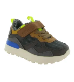 baskets et sneakers - - junior garcon - Toile - Marron - Shoo pom