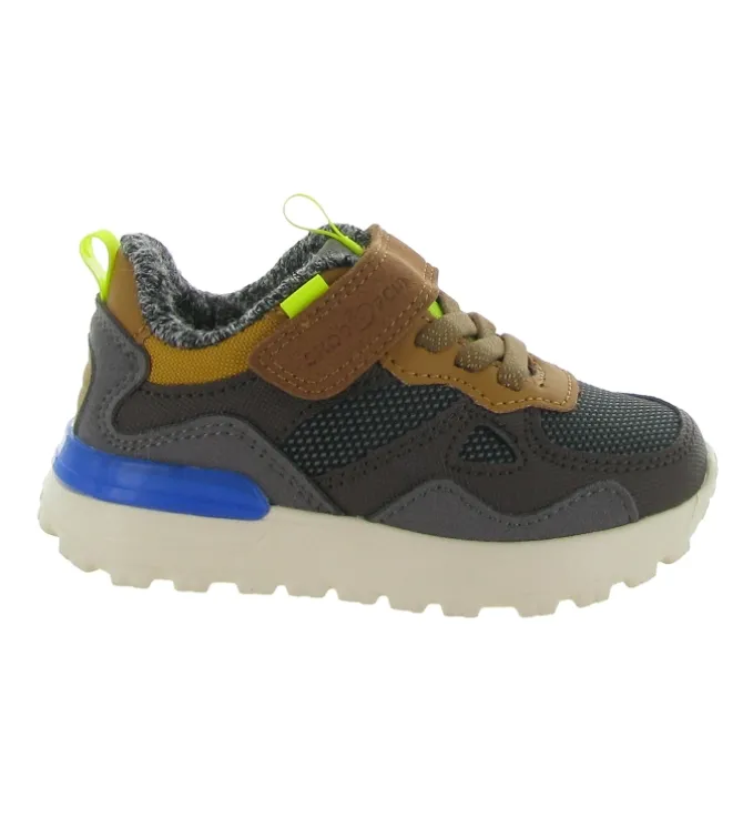baskets et sneakers - - junior garcon - Toile - Marron - Shoo pom