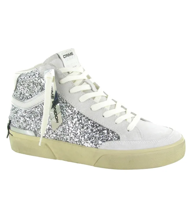 baskets et sneakers - Montante - femme - Cuir - Glitter - Paillettes - Crime london