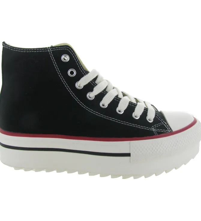 baskets et sneakers - Montante - femme - Toile - Noir - Victoria