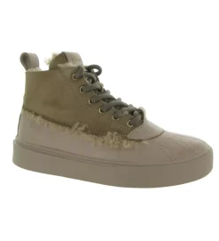 baskets et sneakers - Montante - femme - Nubuck - Taupe - Black stone