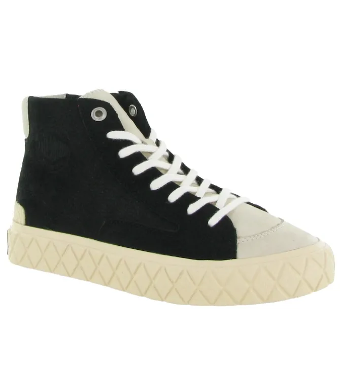 baskets et sneakers - Montante - femme - Cuir - Noir - Palladium