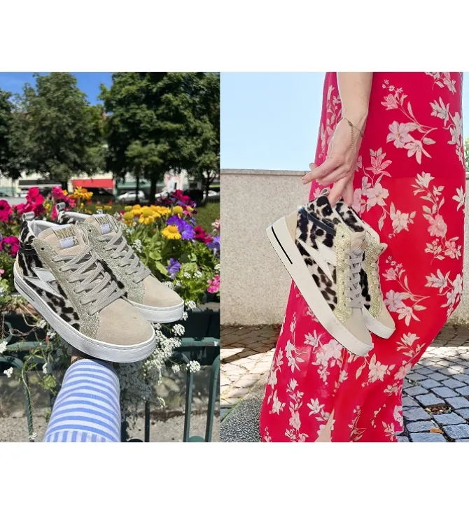 baskets et sneakers - Montante - femme - Cuir - Léopard - Semerdjian