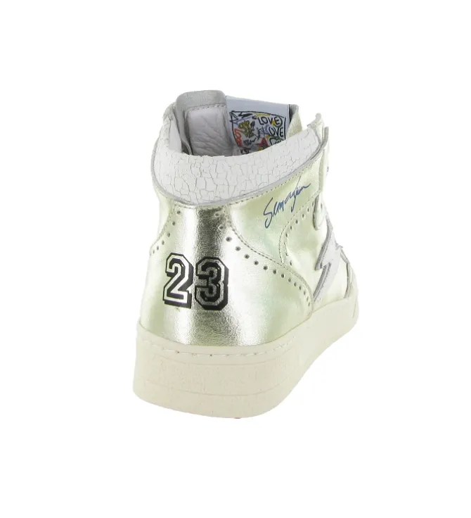 baskets et sneakers - Montante - femme - Cuir - Argent - Semerdjian