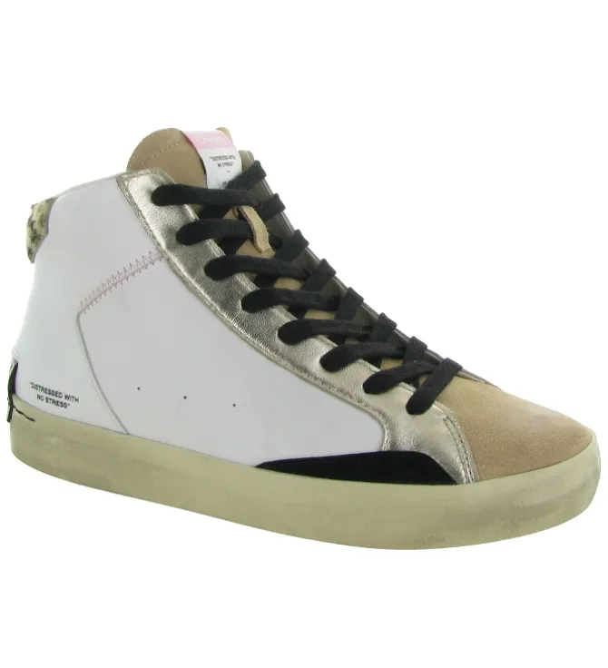 baskets et sneakers - Montante - femme - Cuir - Argent - Crime london