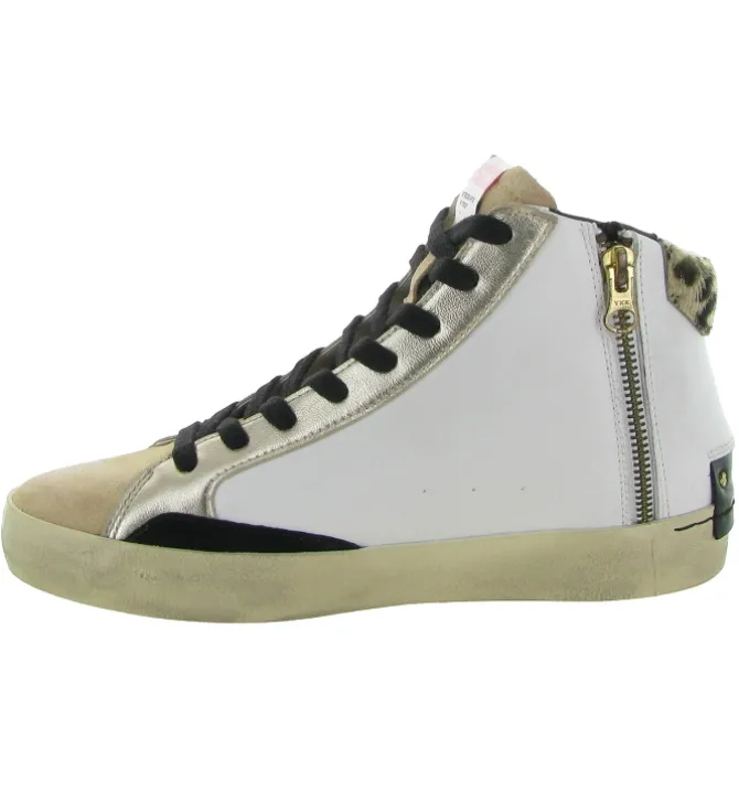 baskets et sneakers - Montante - femme - Cuir - Argent - Crime london