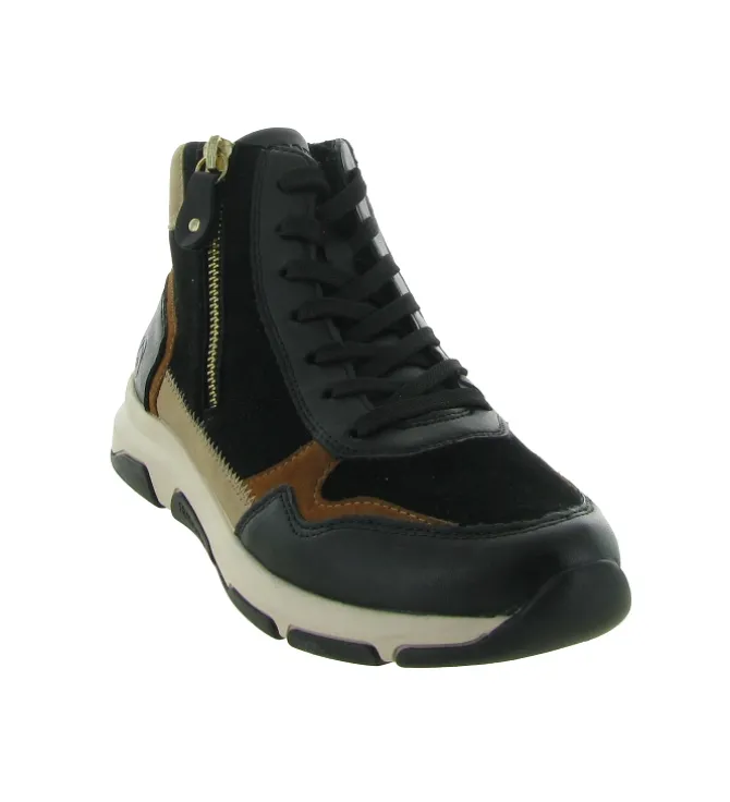 baskets et sneakers - Montante - femme - Cuir - Noir - Remonte