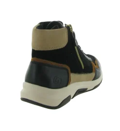 baskets et sneakers - Montante - femme - Cuir - Noir - Remonte