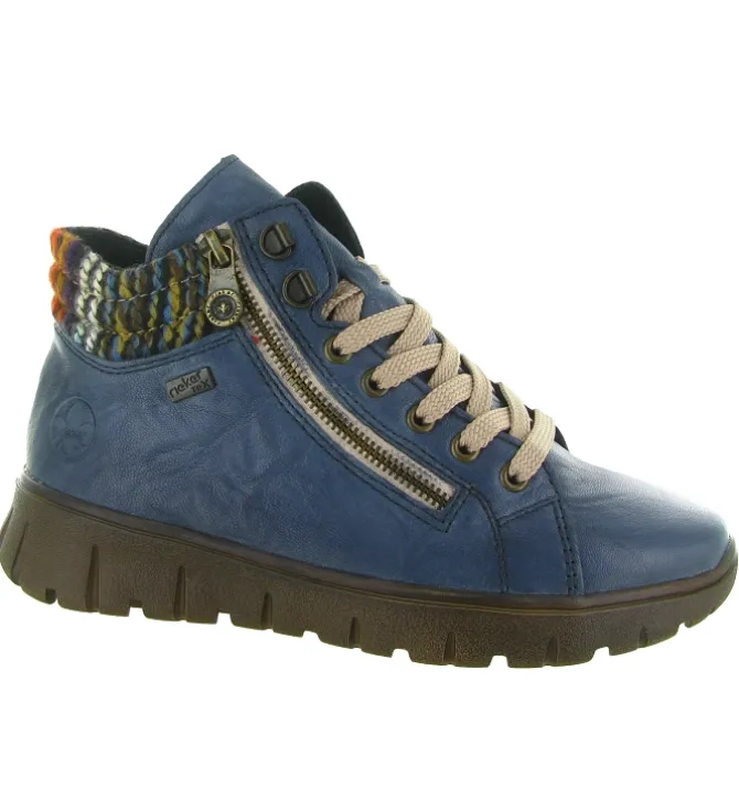 baskets et sneakers - Montante - femme - Nubuck - Bleu - Rieker