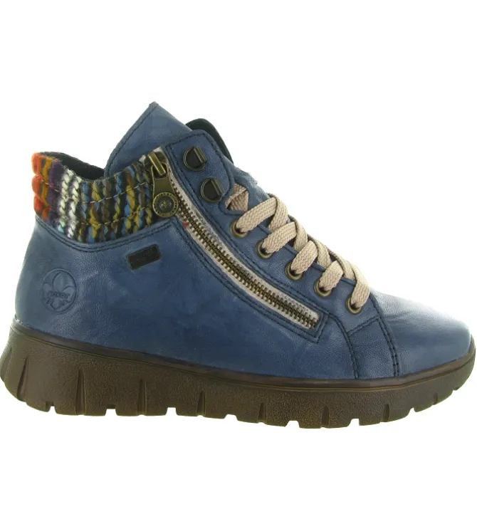 baskets et sneakers - Montante - femme - Nubuck - Bleu - Rieker