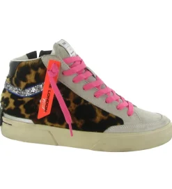 baskets et sneakers - Montante - femme - Cuir - Léopard - Crime london