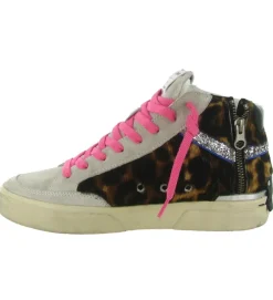 baskets et sneakers - Montante - femme - Cuir - Léopard - Crime london