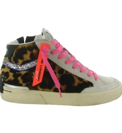 baskets et sneakers - Montante - femme - Cuir - Léopard - Crime london