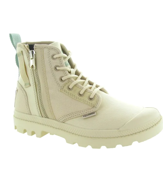 baskets et sneakers - Montante - femme - Toile - Crème - Palladium