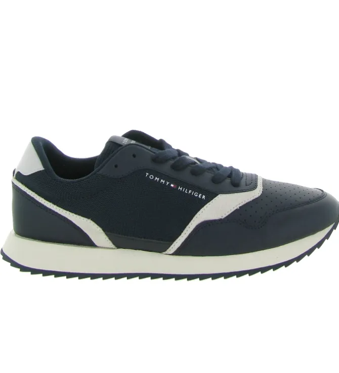 baskets et sneakers - Tendance - homme - Cuir - Bleu - Tommy hilfiger