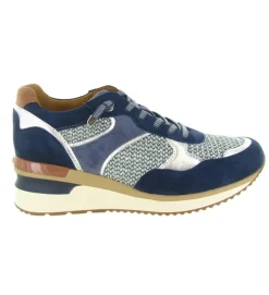 baskets et sneakers - Tendance - femme - Cuir - Bleu Marine - Mamzelle