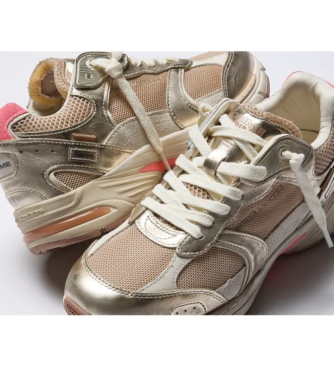 baskets et sneakers - Tendance - femme - Cuir - Or - Crime london