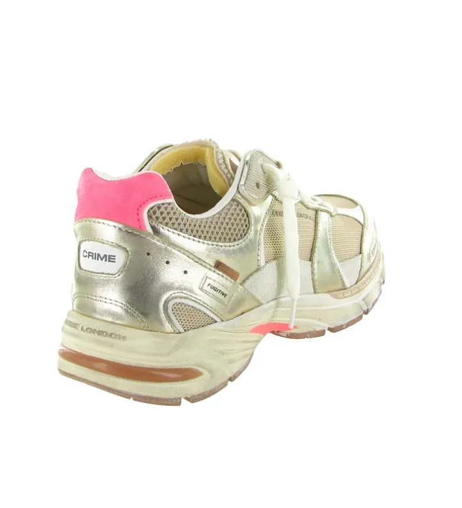 baskets et sneakers - Tendance - femme - Cuir - Or - Crime london