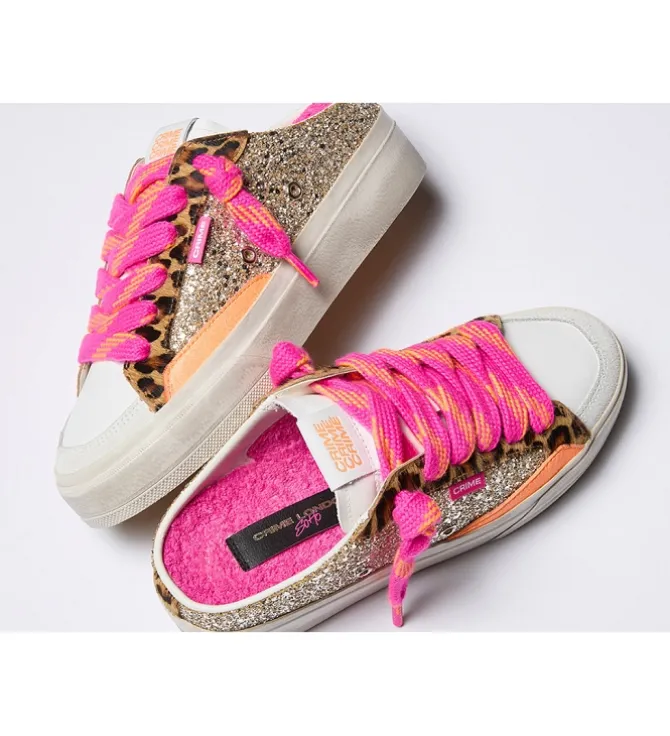 baskets et sneakers - Tendance - femme - Cuir - Multicolor - Crime london