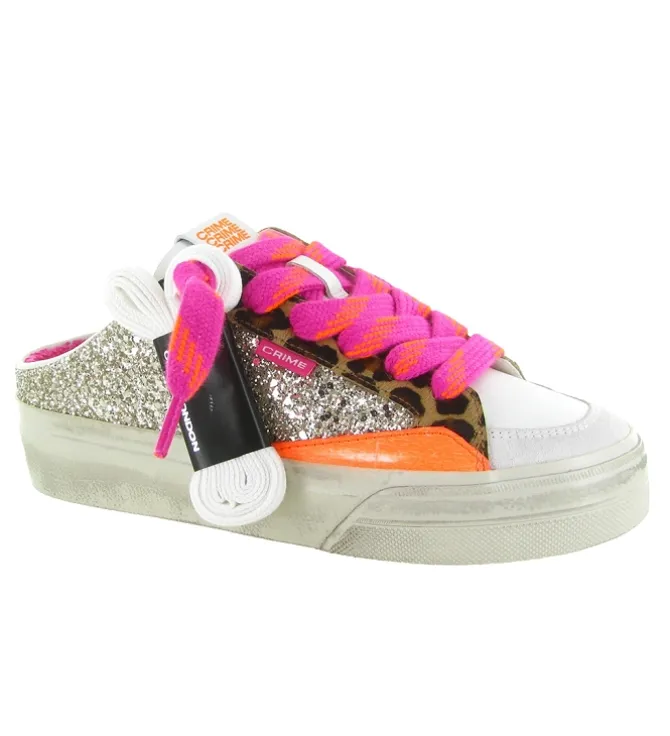 baskets et sneakers - Tendance - femme - Cuir - Multicolor - Crime london