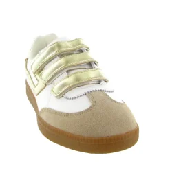 baskets et sneakers - Tendance - femme - Cuir - Beige - Schmoove