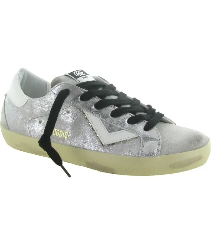 baskets et sneakers - Tendance - femme - Cuir - Argent - 4b12