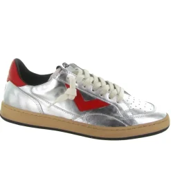 baskets et sneakers - Tendance - femme - Cuir laminé - Argent - 4b12