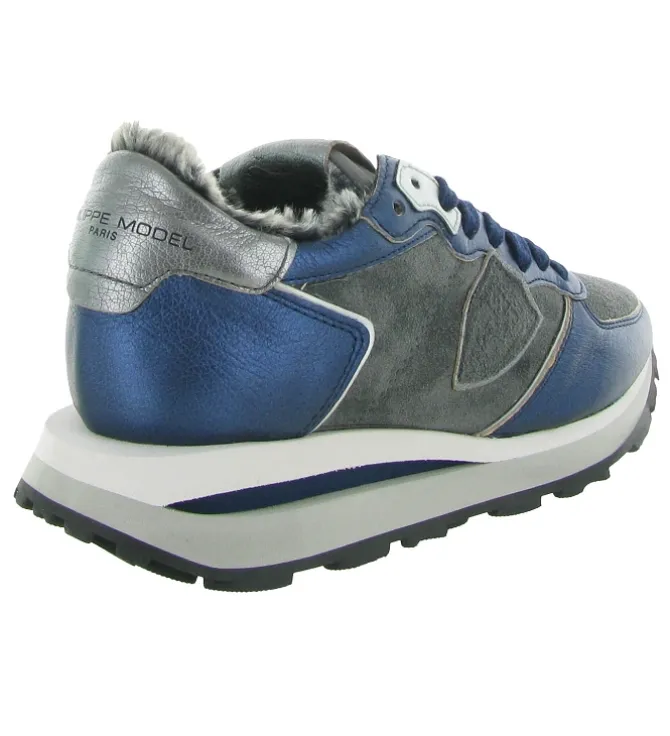 baskets et sneakers - Tendance - femme - Cuir - Bleu - Philippe model